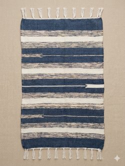 画像1: 【５０ｃｍ×８０ｃｍ】コットン＆ポリエステル素材＊手織り＊シャトルラグマット