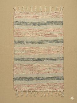 画像1: 【５０ｃｍ×８０ｃｍ】コットン＆ポリエステル素材＊手織り＊シャトルラグマット