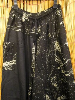 画像2: 黒色＋和風プリント＊切り替え＊コットン素材＊ふんわり＊サルエルパンツ