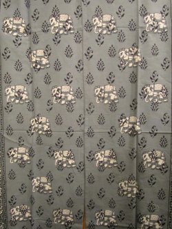 画像2: 【１５０ｃｍ×８５ｃｍ】インド綿＊象さんプリント＊暖簾＊のれん
