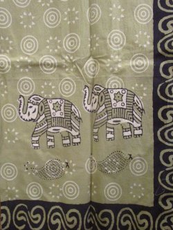 画像2: 【１５０ｃｍ×８５ｃｍ】インド綿＊象さんプリント＊暖簾＊のれん