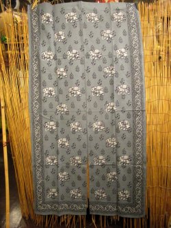 画像1: 【１５０ｃｍ×８５ｃｍ】インド綿＊象さんプリント＊暖簾＊のれん