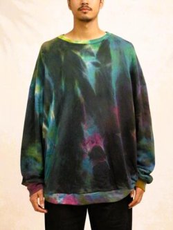 画像1: タイダイ染め＊コットン素材＊スウェット生地＊トレーナー