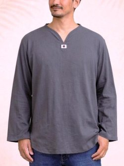 画像1: 無地＊薄手＊コットン素材＊長袖＊プルオーバー＊ＸＬ