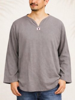 画像1: 無地＊薄手＊コットン素材＊長袖＊プルオーバー＊ＸＬ