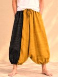 バイカラー＊コッン素材＊シンプル＊ふんわり＊サルエルパンツ
