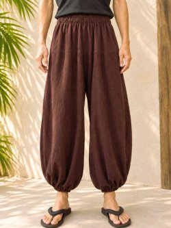 画像1: ストーンウォッシュ加工＊コットン素材＊半端丈＊クロップドパンツ