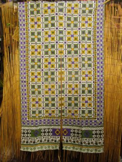 画像3: 【１５０ｃｍ×８５ｃｍ】インド綿＊レトロ調プリント＊暖簾＊のれん