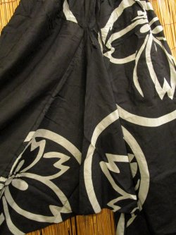 画像4: 黒色＋和風プリント＊切り替え＊コットン素材＊ふんわり＊サルエルパンツ