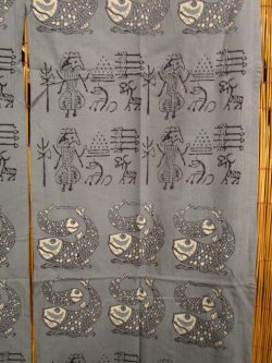 画像4: 【１５０ｃｍ×８５ｃｍ】インド綿＊魚プリント＊暖簾＊のれん