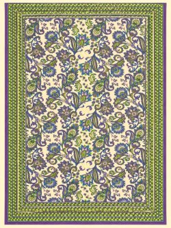 画像1: 【２２０ｃｍ×１５０ｃｍ】インド綿＊お花プリント＊マルチクロス