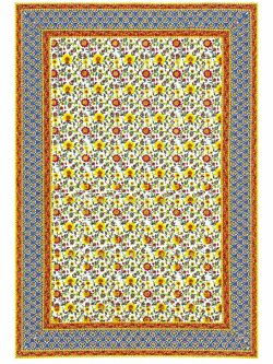 画像1: 【２２０ｃｍ×１５０ｃｍ】インド綿＊お花プリント＊マルチクロス