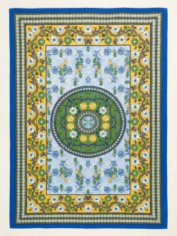 画像1: 【２２０ｃｍ×１５０ｃｍ】インド綿＊お花プリント＊マルチクロス