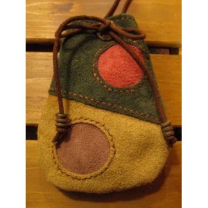画像: ハンドメイド＊スウェード素材＊パッチワーク＊ヒッピー調＊ミニショルダーバッグ