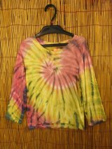 画像: １１０ｃｍ＊キッズサイズ＊ストレッチレーヨン素材＊タイダイ染め＊ロングＴシャツ