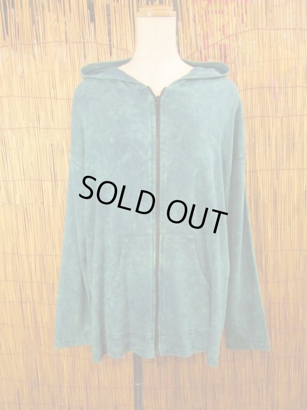 画像1: ストーンウォッシュ加工＊コットン素材＊ジップアップパーカー