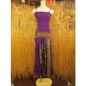 画像: インド製品＊レーヨン素材＊２ＷＡＹ＊曼荼羅プリント＊ベアトップ＊サルエルパンツ
