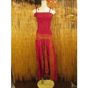 画像: インド製品＊レーヨン素材＊２ＷＡＹ＊曼荼羅プリント＊ベアトップ＊サルエルパンツ