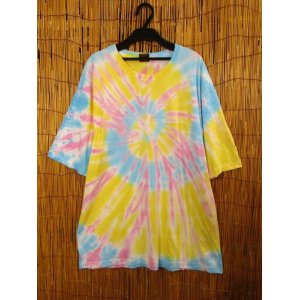 画像: パステルカラー調＊タイダイ染め＊コットン素材＊半袖＊Ｔシャツ＊ＸＬ