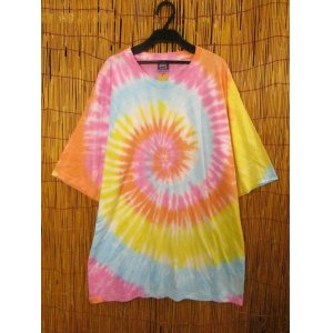 画像: パステルカラー調＊タイダイ染め＊コットン素材＊半袖＊Ｔシャツ＊ＸＬ