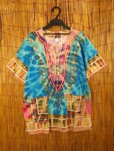 画像: タイダイ染め＊アフリカンプリント＊ダシキ＊ＤＡＳＨＩＫＩ＊Ｓ