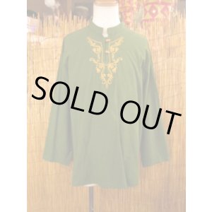 画像: トライバルステッチ＊コットン素材＊マオカラー＊ロングスリーブ＊プルオーバー＊２ＸＬ