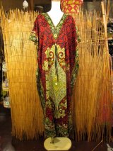 画像: 薄手ビスコース素材＊ゆったりサイズ ＊アジアンプリント＊ガラベーヤ＊ポンチョ風＊マキシ丈＊ワンピース＊ベリーダンス