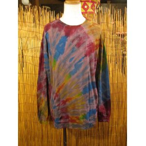 画像: タイダイ染め＊スパンデック混合＊コットン素材＊長袖＊Ｔシャツ＊ＸＸＬ
