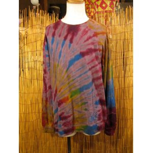 画像: タイダイ染め＊スパンデックス混合＊コットン素材＊長袖＊Ｔシャツ＊ＸＸＬ