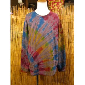 画像: タイダイ染め＊スパンデックス混合＊コットン素材＊長袖＊Ｔシャツ＊ＸＸＬ
