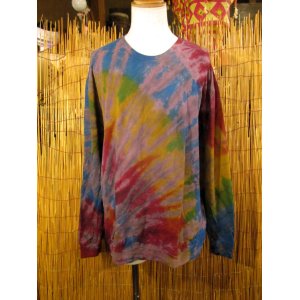 画像: タイダイ染め＊スパンデックス混合＊コットン素材＊長袖＊Ｔシャツ＊ＸＸＬ