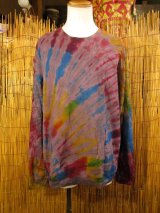 画像: タイダイ染め＊スパンデックス混合＊コットン素材＊長袖＊Ｔシャツ＊ＸＸＬ