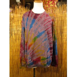 画像: タイダイ染め＊スパンデックス混合＊コットン素材＊長袖＊Ｔシャツ＊ＸＸＬ