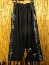 画像: 黒色ベース＊コットン素材＊サイド切り替え＊ロングパンツ