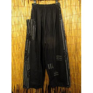 画像: 黒色ベース＊コットン素材＊サイド切り替え＊ロングパンツ