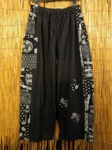 画像: 黒色ベース＊コットン素材＊サイド切り替え＊ロングパンツ