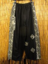 画像: 黒色ベース＊コットン素材＊サイド切り替え＊ロングパンツ