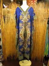 画像: 薄手ビスコース素材＊ゆったりサイズ ＊アジアンプリント＊ガラベーヤ＊ポンチョ風＊マキシ丈＊ワンピース＊ベリーダンス
