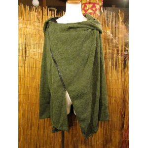 画像: 無地＊ポリエステル素材＊旅人風＊変型＊ショート丈コート