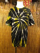 画像: 黒色ベース＊タイダイ染め＊コットン素材＊半袖＊Ｔシャツ＊ＸＬ