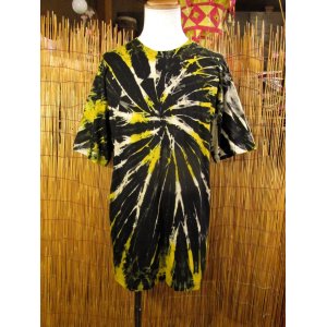 画像: 黒色ベース＊タイダイ染め＊コットン素材＊半袖＊Ｔシャツ＊ＸＬ