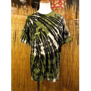 画像: 黒色ベース＊タイダイ染め＊コットン素材＊半袖＊Ｔシャツ＊ＸＬ