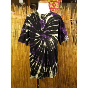 画像: 黒色ベース＊タイダイ染め＊コットン素材＊半袖＊Ｔシャツ＊ＸＬ