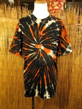 画像: 黒色ベース＊タイダイ染め＊コットン素材＊半袖＊Ｔシャツ＊ＸＬ