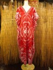 画像1: 薄手ビスコース素材＊ゆったりサイズ ＊曼荼羅風プリント＊ガラベーヤ＊ポンチョ風＊マキシ丈＊ワンピース＊ベリーダンス