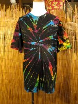 画像: 黒色ベース＊タイダイ染め＊コットン素材＊半袖＊Ｔシャツ＊ＸＬ