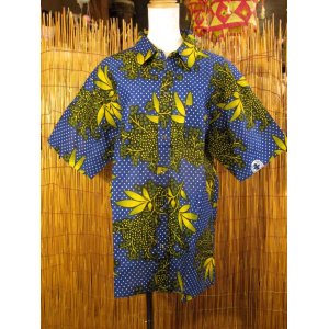 画像: アフリカンプリント＊コットン素材＊半袖＊シャツ ＊Ｍ