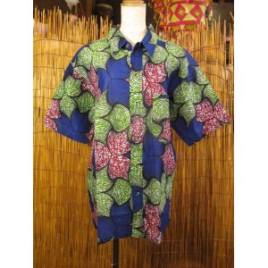 画像: アフリカンプリント＊コットン素材＊半袖＊シャツ ＊Ｍ