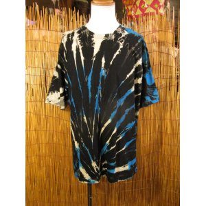 画像: 黒色ベース＊タイダイ染め＊コットン素材＊半袖＊Ｔシャツ＊２ＸＬ