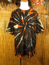 画像: 黒色ベース＊タイダイ染め＊コットン素材＊半袖＊Ｔシャツ＊２ＸＬ